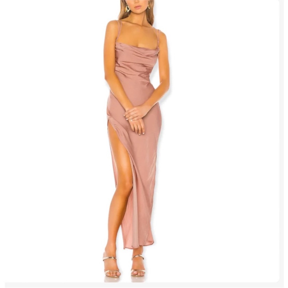 Michael Costello braxton dusty rose silky gown xs nwt